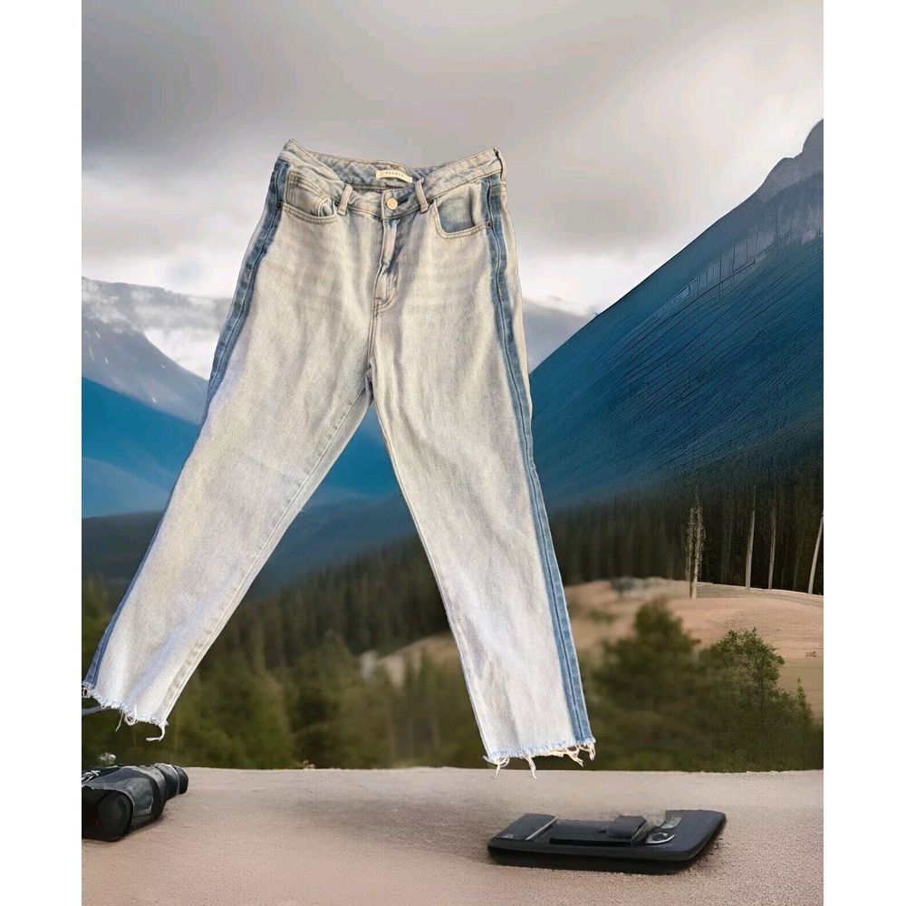 PACSUN High Rise Straight‎ Mom Jean Raw Hem Jeans Women's 26